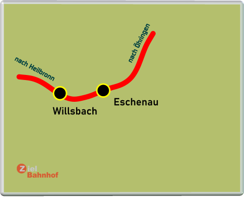Eschenau Willsbach nach Öhringen nach Heilbronn